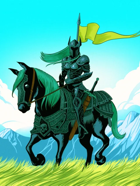 Alternative view of Ashen Knight Art Fantasy Wall Art from Ward TCG