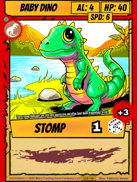 Alternative view of Baby Dino Fantasy Art Print from Ward TCG