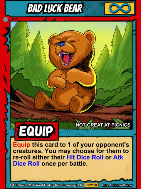 Alternative view of Bad Luck Bear Canvas Wall Art from Ward TCG