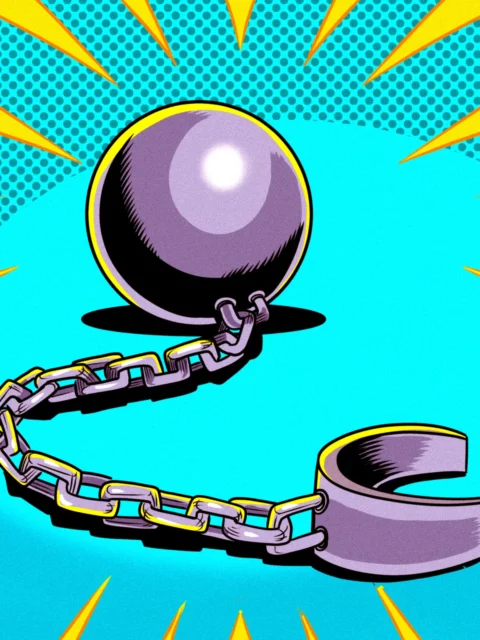 Alternative view of Ball And Chain Art Fantasy Canvas Artwork from Ward TCG