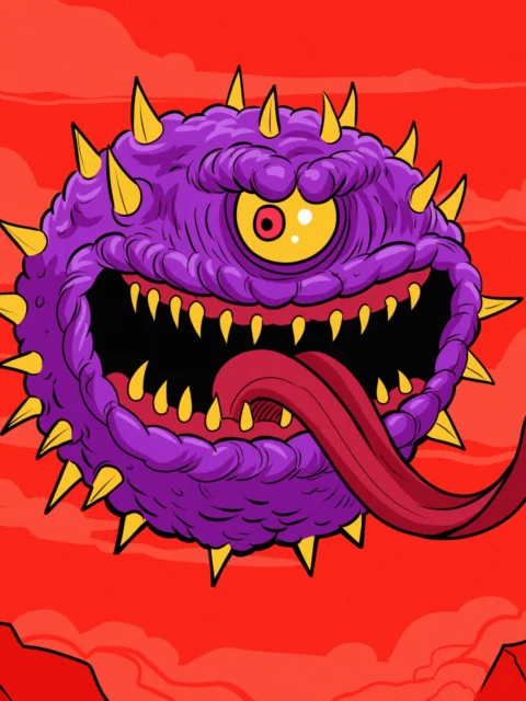 Alternative view of Ball Demon Art Canvas Wall Art from Ward TCG