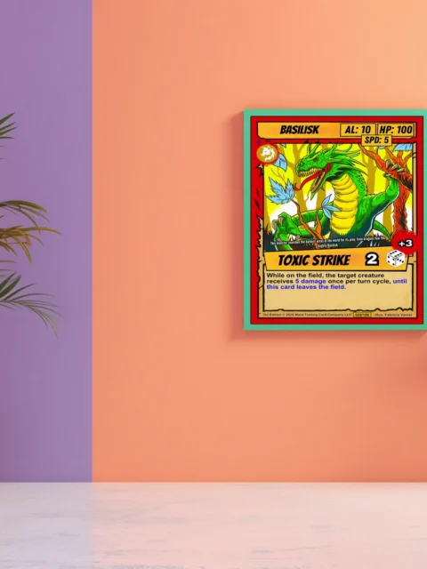 Open jaws showing red interior and fangs with segmented yellow underbelly visible.