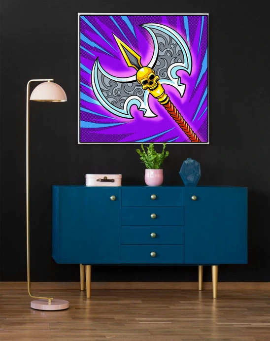 Battle Axe Art Fantasy Canvas Artwork from Ward TCG - Image 3