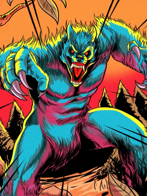 Alternative view of Bearwolf Art Fine Art Canvas from Ward TCG