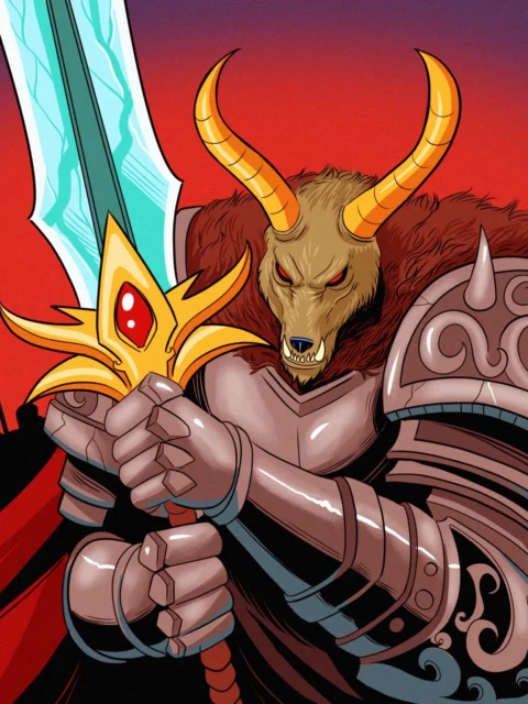 Alternative view of Bestial Champion Art Gallery Archival Print from Ward TCG