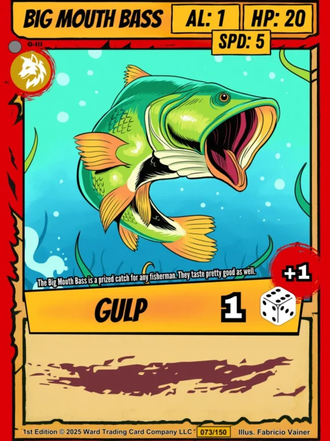 Alternative view of Big Mouth Bass Fantasy Canvas Print from Ward TCG