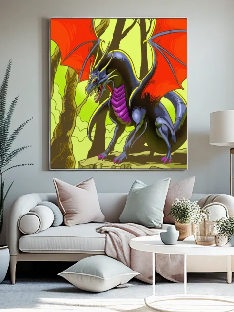 Black Dragon Art Canvas Art Print from Ward TCG