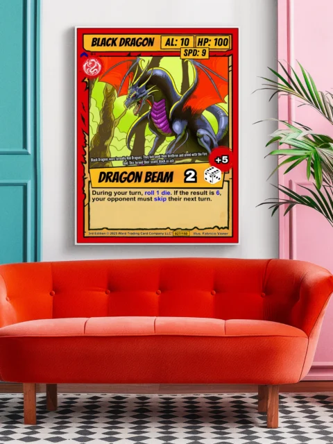 Black Dragon Canvas Art Print from Ward TCG