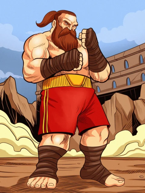 Alternative view of Black Fist Fighter Art Fantasy Canvas Artwork from Ward TCG