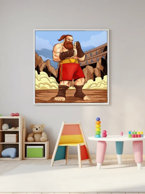 Black Fist Fighter Art Fantasy Canvas Artwork from Ward TCG