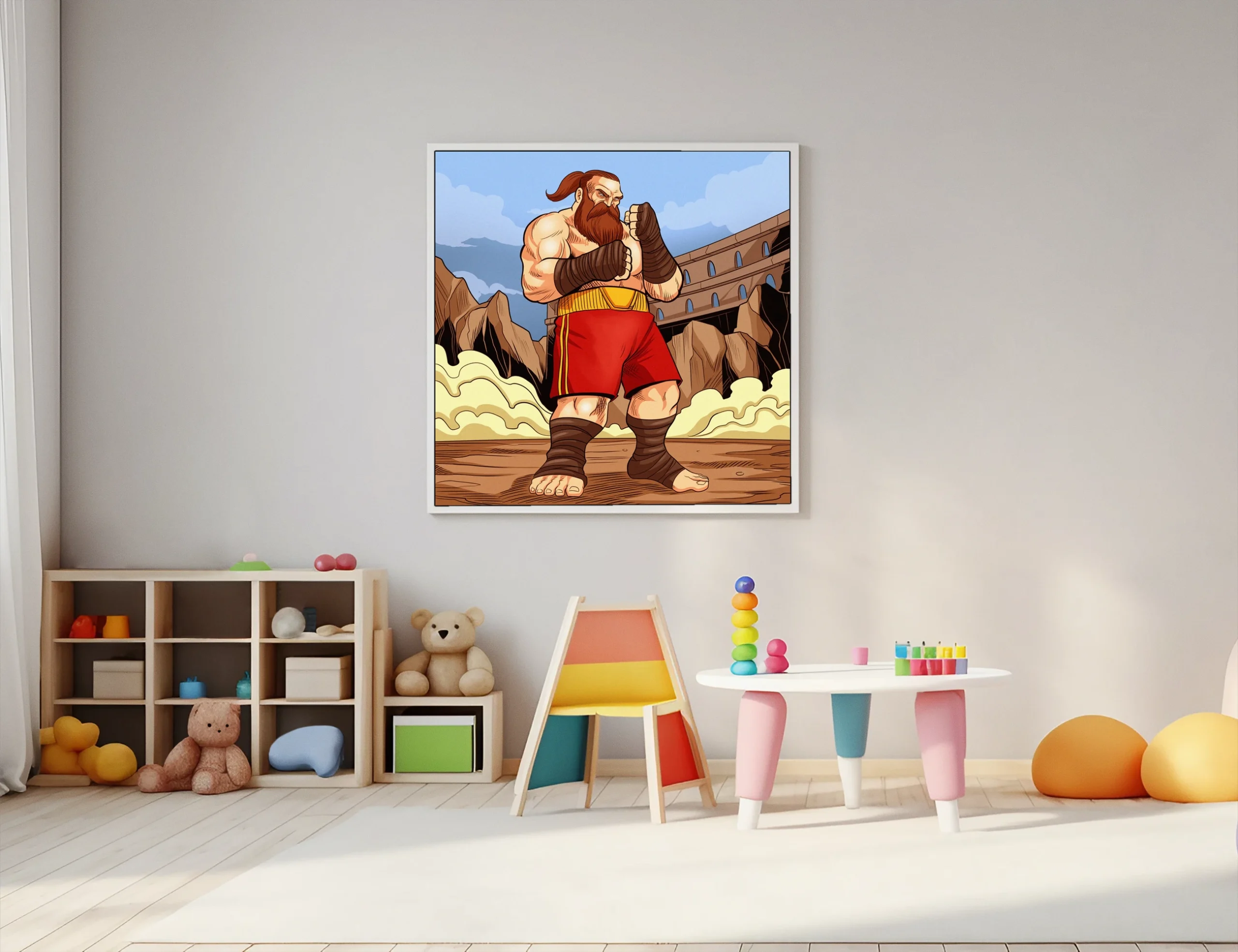 Black Fist Fighter Art Fantasy Canvas Artwork from Ward TCG