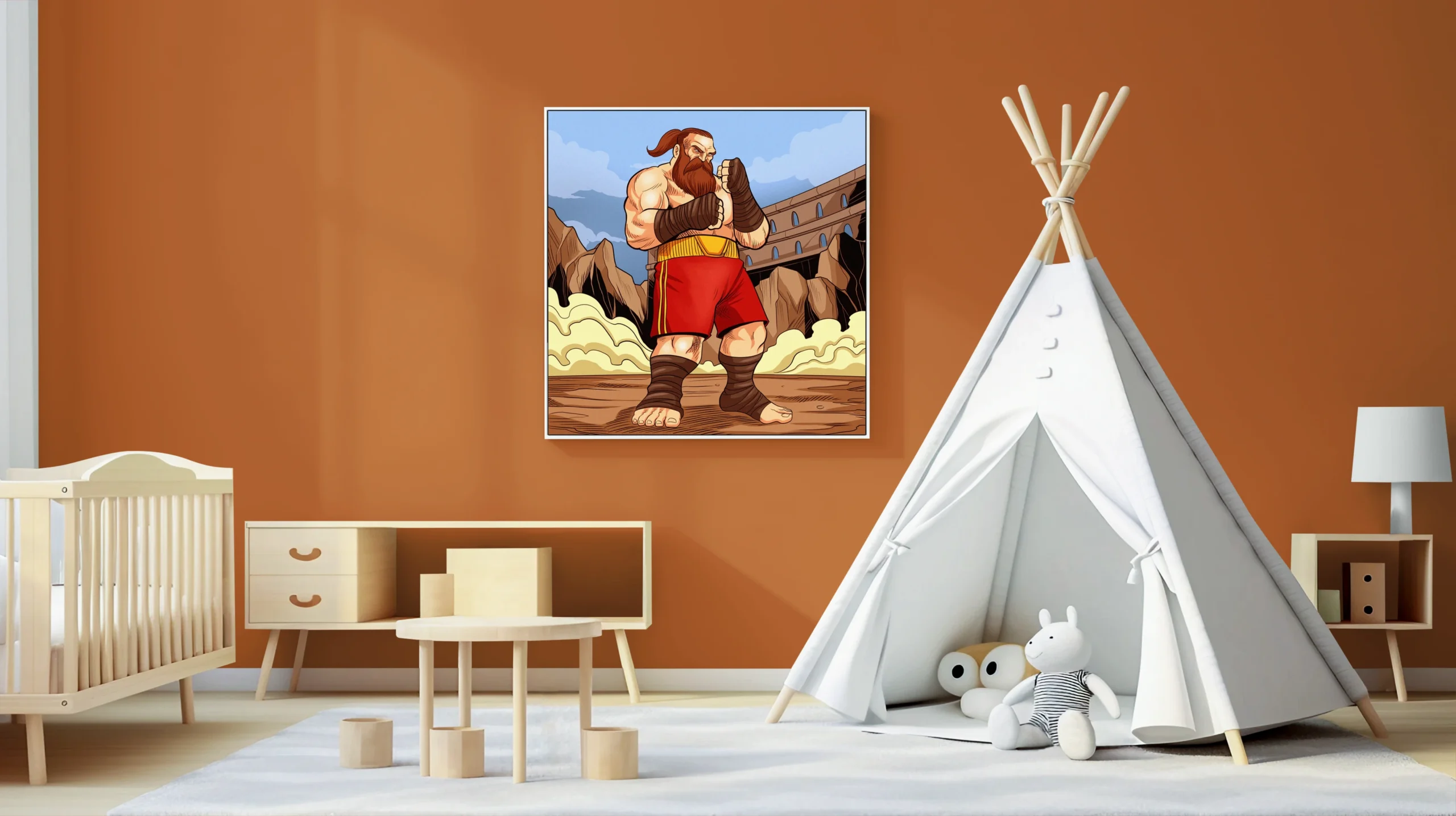 Black Fist Fighter Art Fantasy Canvas Artwork from Ward TCG - Image 3