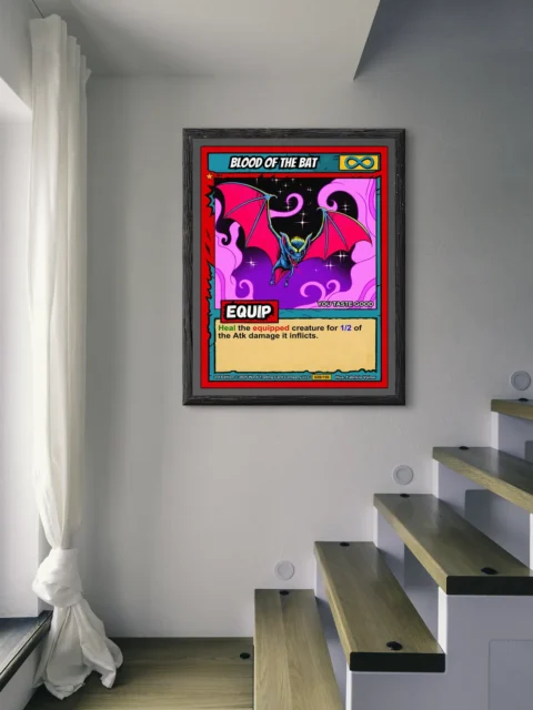 Swirling purple and pink smoke patterns against black starry background.