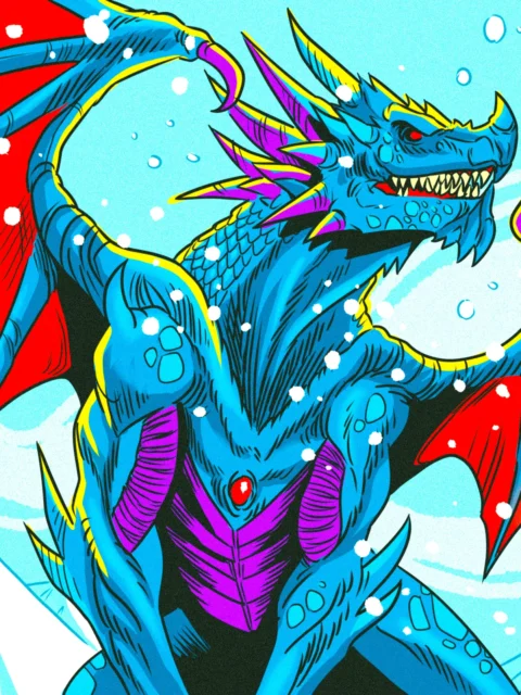 Alternative view of Blue Dragon Art Gallery Archival Print from Ward TCG