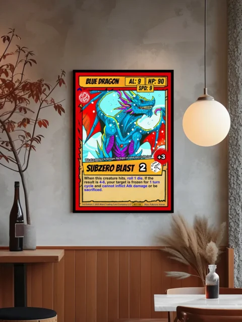 Purple wing membranes with yellow accent lines across scaled body against mountain backdrop.