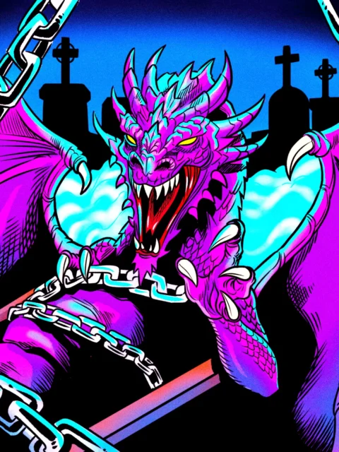 Alternative view of Bound With Chains Art Canvas Print from Ward TCG