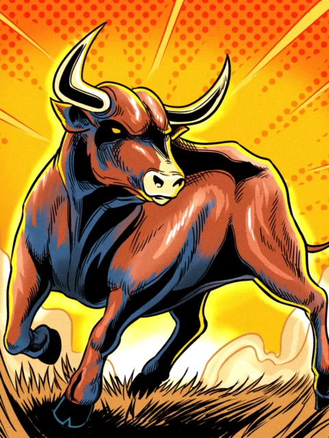 Alternative view of Bull Power Art Fine Art Canvas from Ward TCG