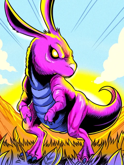 Alternative view of Bunnysaurus Art Fantasy Wall Art from Ward TCG
