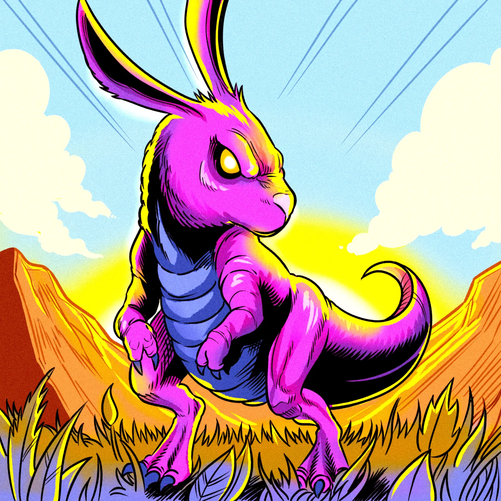 Bunnysaurus Art Fantasy Wall Art from Ward TCG - Image 2