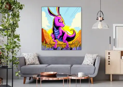 Bunnysaurus Hybrid Creature Canvas | Fabricio Vainer Art