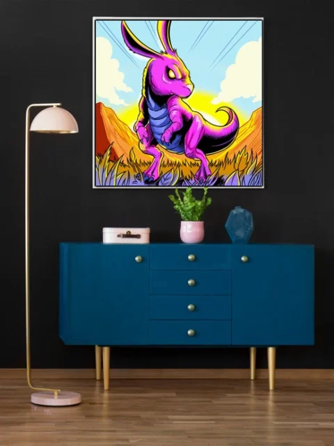 Bunnysaurus Art Fantasy Wall Art from Ward TCG