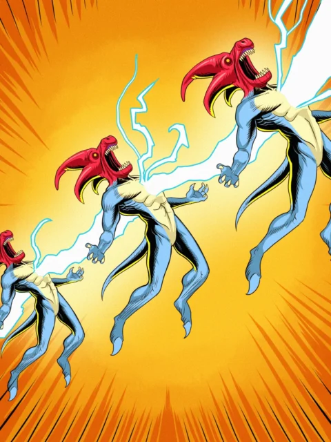 Alternative view of Chain Lightning Art Canvas Print from Ward TCG