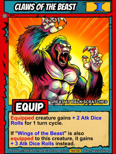 Alternative view of Claws Of The Beast Fantasy Canvas Artwork from Ward TCG