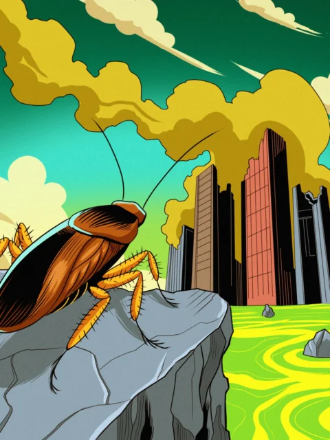 Alternative view of Cockroach Art Fantasy Canvas Artwork from Ward TCG