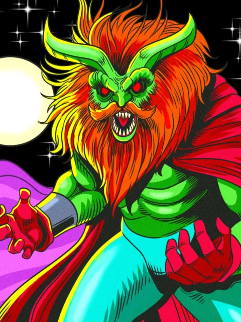 Alternative view of Cosmic Demon Art Fantasy Canvas Print from Ward TCG