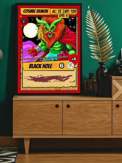 Muscular green arms outstretched wearing cyan torso garment.