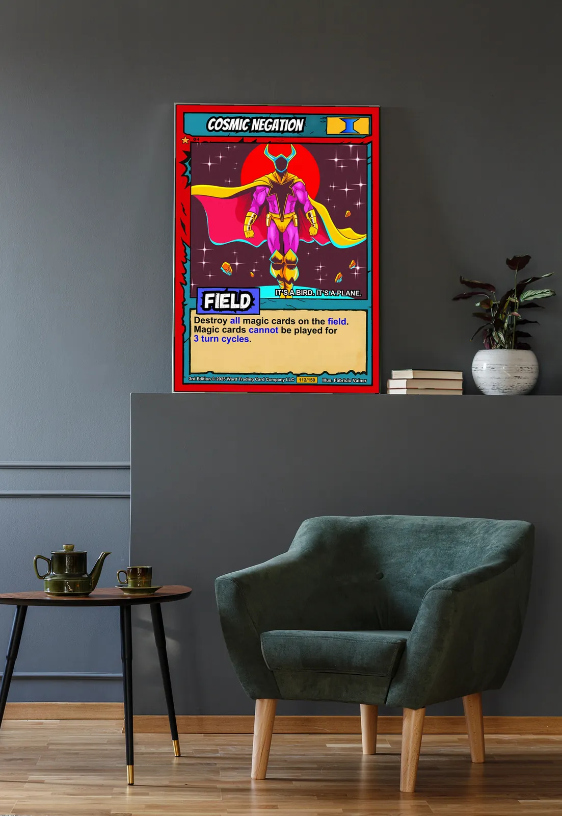 Two-toned cape with red interior and yellow exterior billowing behind the hero.