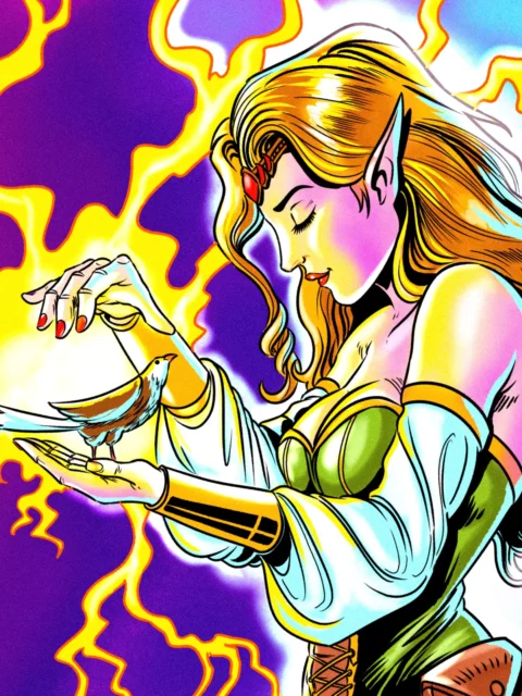 Alternative view of Cure Minor Wounds Art Fantasy Art Print from Ward TCG