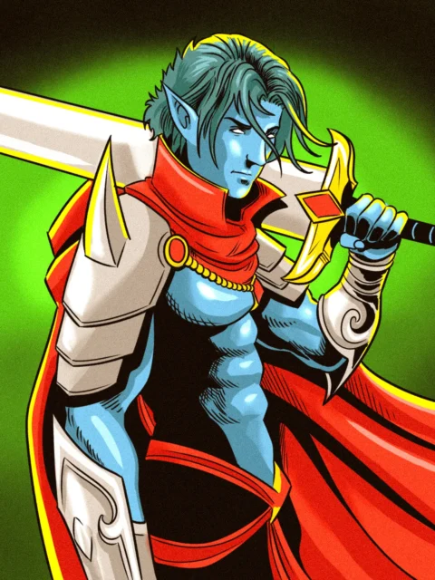 Alternative view of Dark Elf Captain Art Canvas Wall Art from Ward TCG