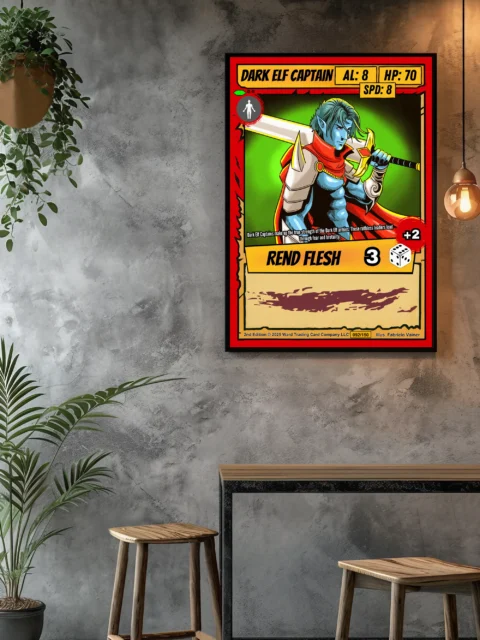 Dark Elf Captain Fantasy Canvas Print from Ward TCG