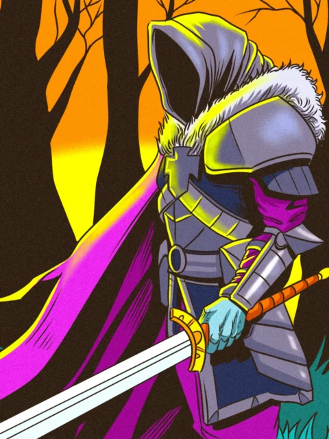 Alternative view of Dark Knight Art Canvas Art Print from Ward TCG