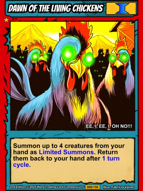 Alternative view of Dawn Of The Living Chickens Fantasy Canvas Artwork from Ward TCG