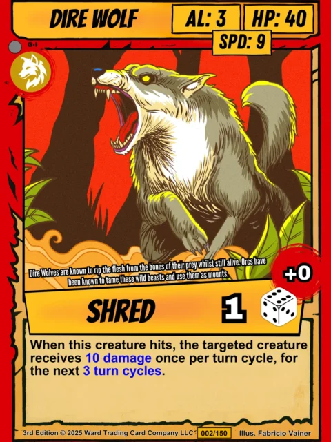 Alternative view of Dire Wolf Fine Art Canvas from Ward TCG