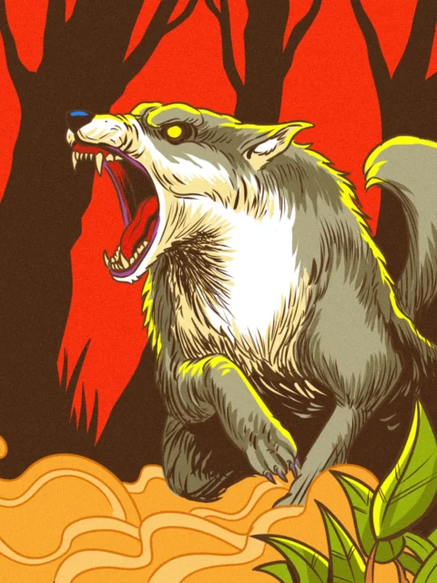 Alternative view of Dire Wolf Art Fine Art Canvas from Ward TCG