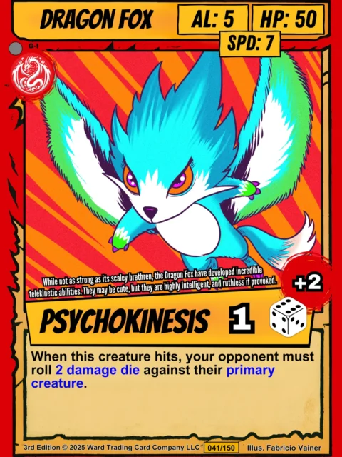 Alternative view of Dragon Fox Canvas Art Print from Ward TCG