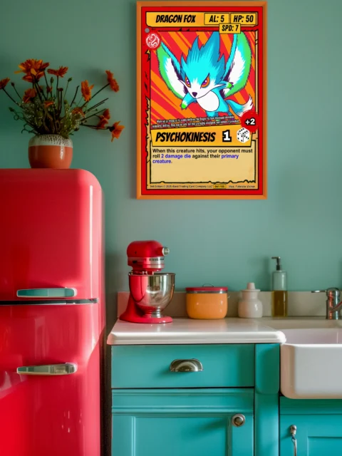 Dragon Fox Canvas Art Print from Ward TCG