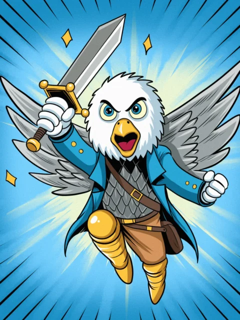 Alternative view of Eagle Knight Art Gallery Archival Print from Ward TCG