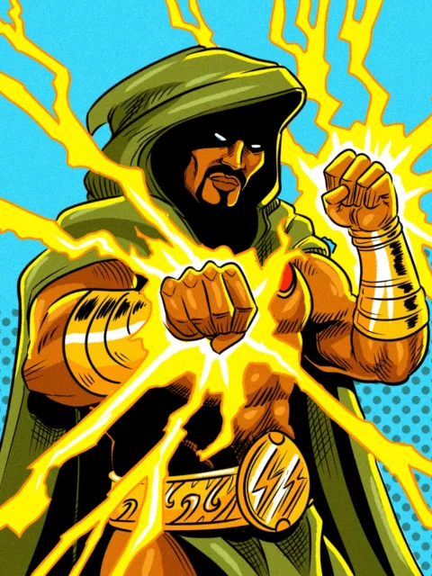 Alternative view of Electro Wizard Art Fine Art Canvas from Ward TCG