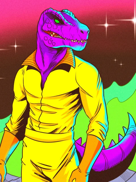 Alternative view of Evolved Dino Art Gallery Canvas Print from Ward TCG