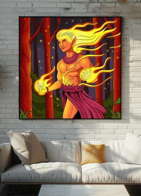 Fire Eleotoid Art Canvas Print from Ward TCG