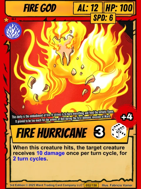 Alternative view of Fire God Fantasy Canvas Artwork from Ward TCG