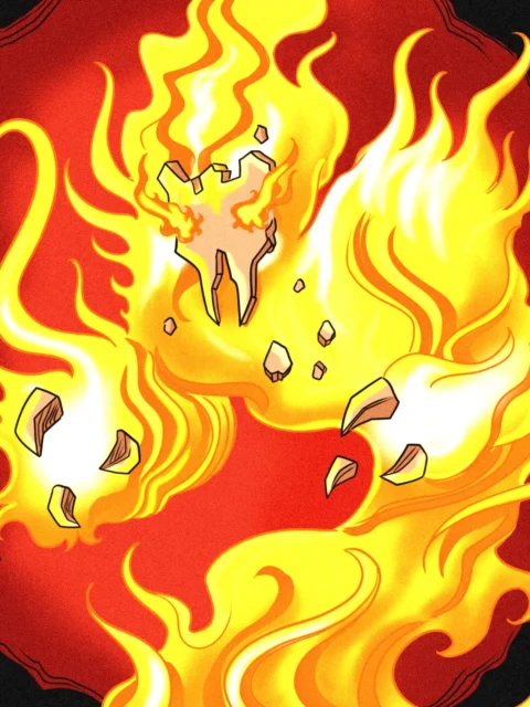 Alternative view of Fire God Art Fantasy Canvas Artwork from Ward TCG