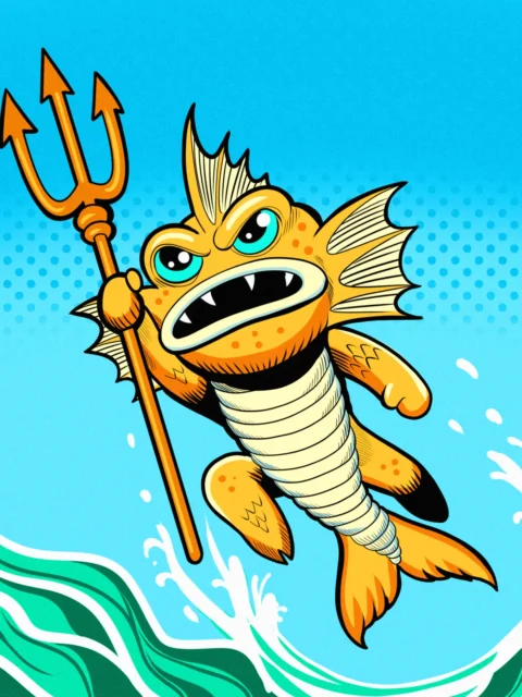 Alternative view of Fish Boy Art Gallery Canvas Print from Ward TCG