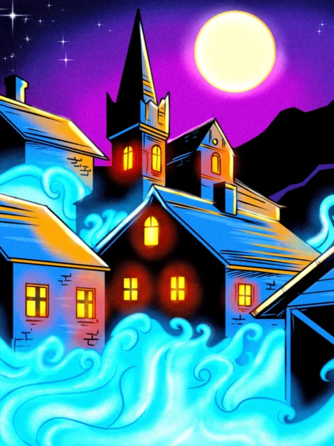 Alternative view of Foggy Night Art Fine Art Canvas from Ward TCG