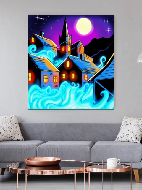 Foggy Night Art Fine Art Canvas from Ward TCG