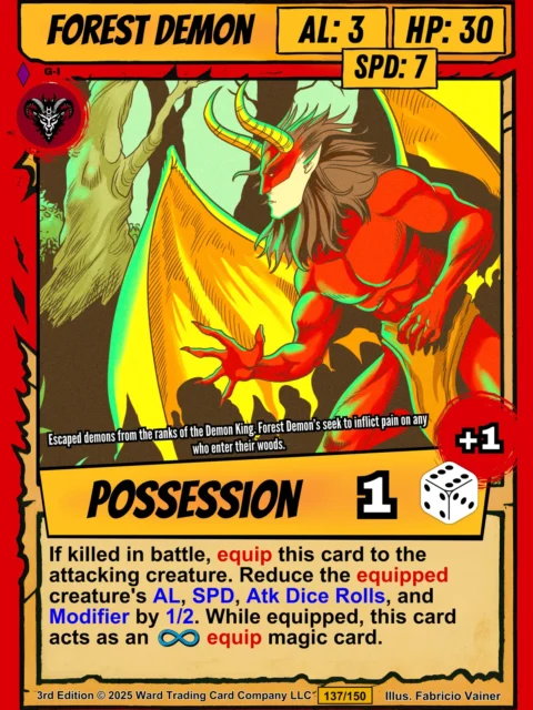 Alternative view of Forest Demon Canvas Art Print from Ward TCG